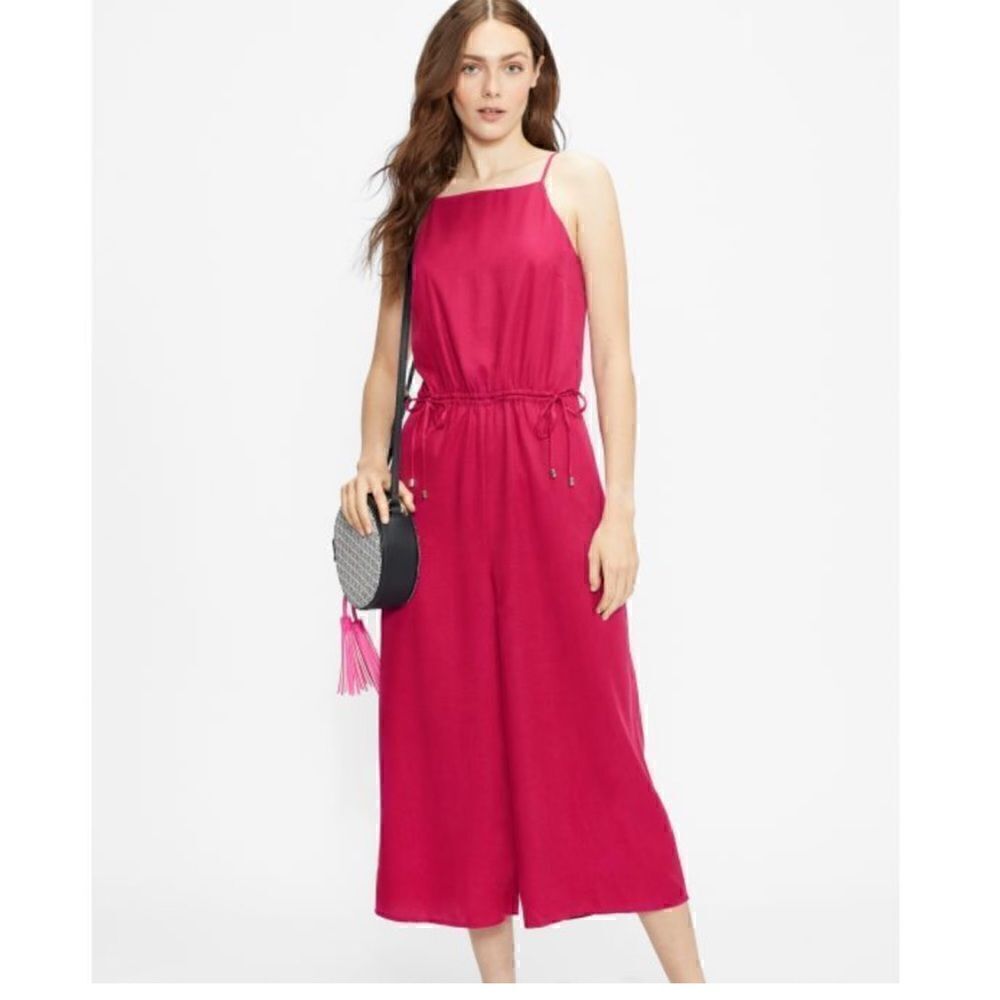TED BAKER Melnie Drawstring Waist Jumpsuit, Deep Pink size 3 - US 8